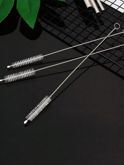 10pcs Straw Cleaning Brush, Stainless Steel Small Brush, Can Be Used To Clean Crevices, Teapots, Straws, And Baby Bottles.