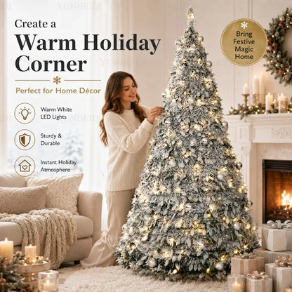 Integrated Foldable Christmas Tree with Ornaments LED Lights High-end Christmas Tree 150cm/180cm Home Christmas Party Decoration