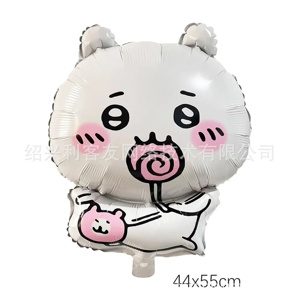 kawaii Chiikawa Birthday Party Disposable tableware Banner Cake Topper Hanging Flag Latex Foil Balloons Birthday Decorations Toy