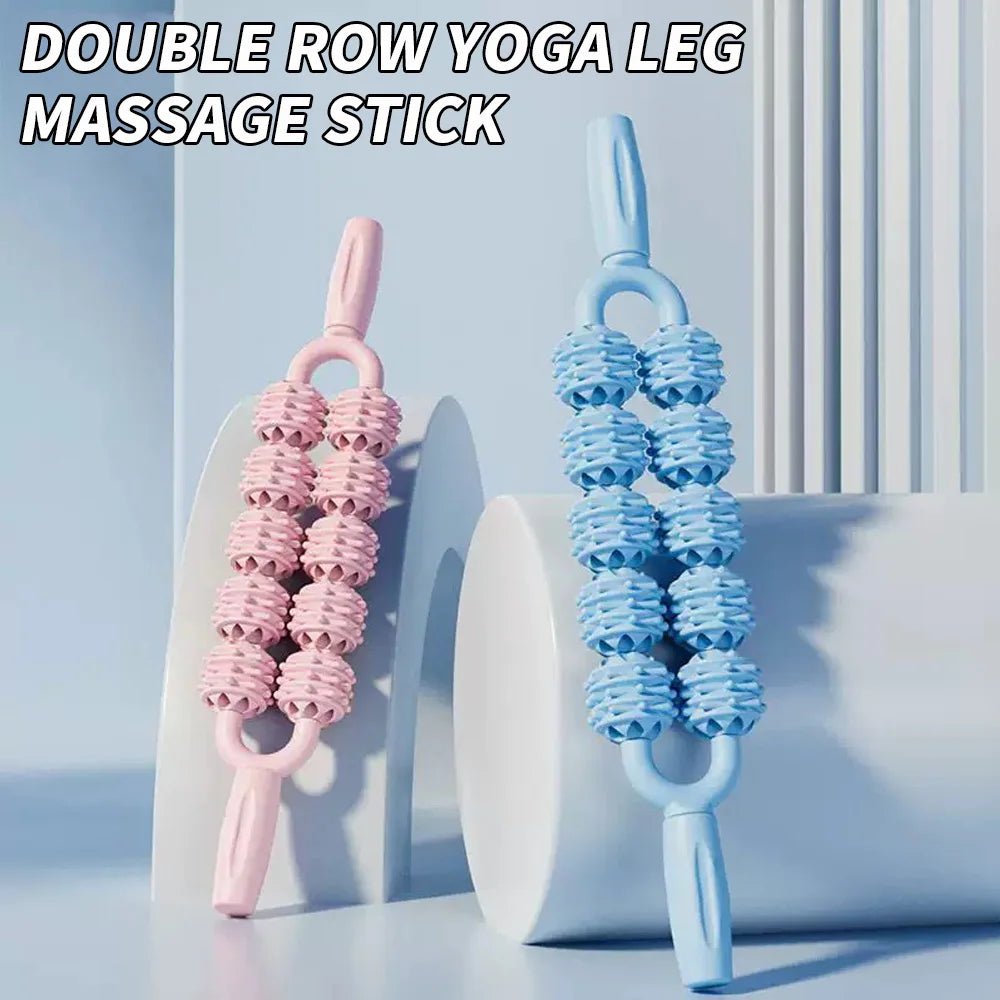 Double row massage roller massage stick muscle relaxation massage tool - a must-have for home massage relaxation