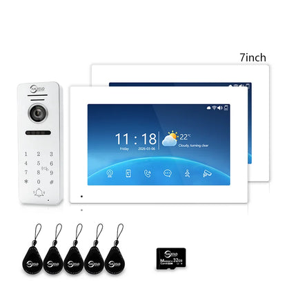 ANJIELO 4‑Wire Tuya Smart Video Door Phone Intercom System PIR Motion Detect Two‑Way Audio Password Unlock Home Villa Security