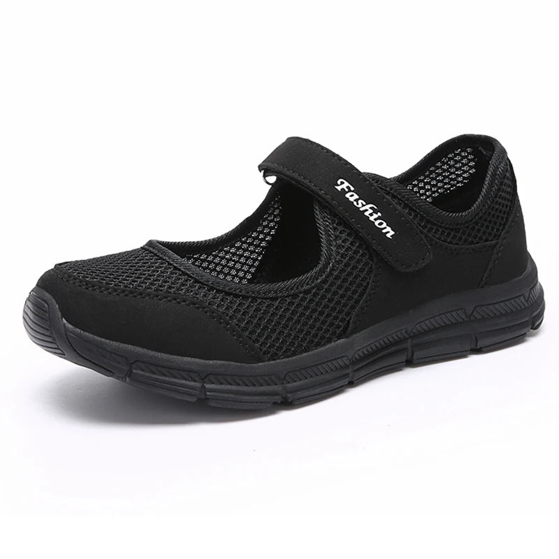 Women's Breathable Walking Shoes Ladies Fashion Mary Jane Sneakers Adjustable Working Nurse Shoes Lightweight Flats Roll