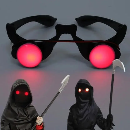 Halloween LED Luminous Glasses Carnival Party Cosplay Prop Horror Red Eye Glasses Glow in The Dark Halloween Party Creative Gift