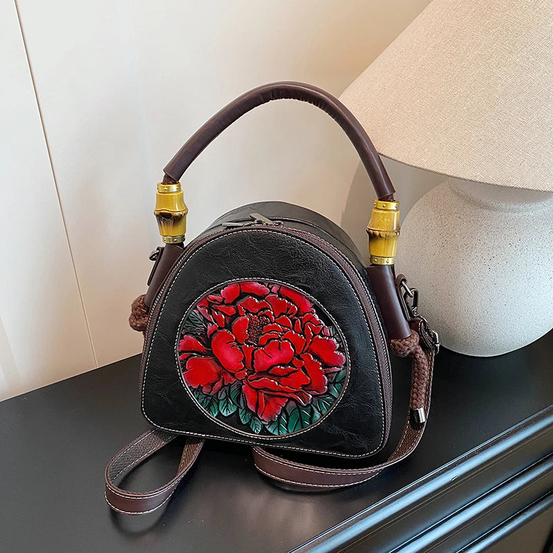 Retro Handbag Women's 3D Printed Shoulder Bag Luxurious Designer Diagonal Cross Bag Office Mom Classic Handbag Brand Torebki