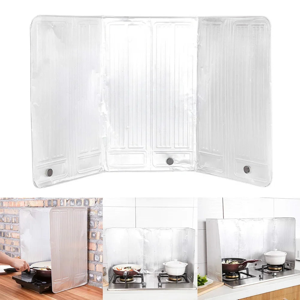 Kitchen Gas Stove Baffle Plate Aluminum Foil Oil Splash Protective Screen For Fried Vegetable Cooking Kichen Accessories