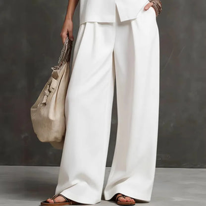 Outfits For Women 2 Piece Set Single-breasted Vest Pocket Solid Color Top Women Pocket Wide-leg Trousers Women's New Summer Suit