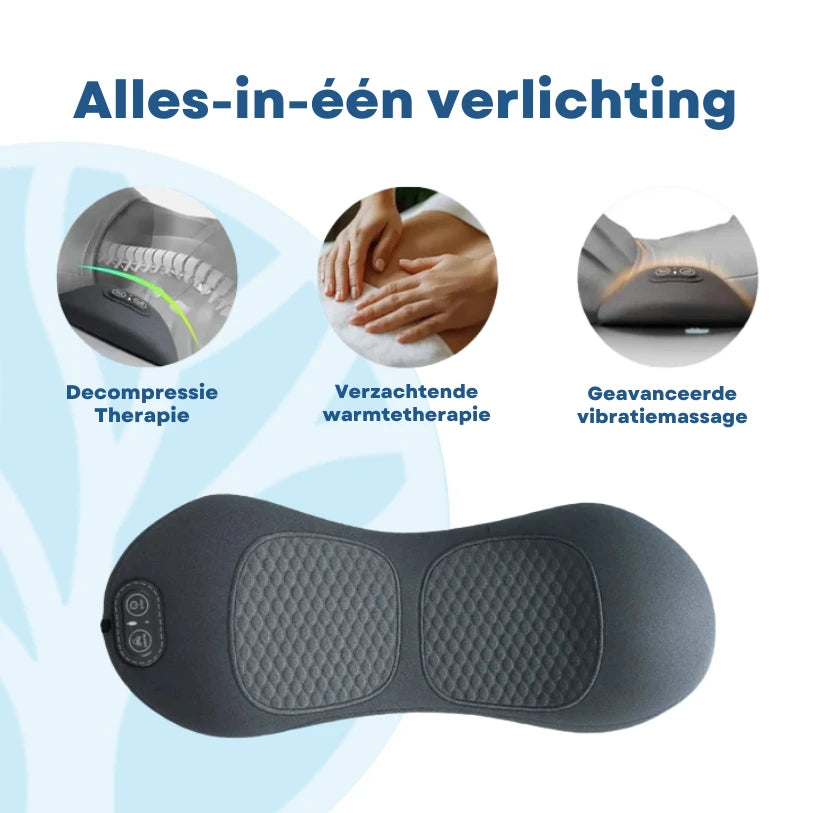 3-in-1 Back Massager Heat Vibration for Back Pain Relief Herniated Disc Stretch Support Traction Lower Back Massage Pillow