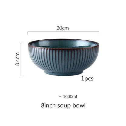 Blue kiln glaze tableware, ceramic rice salad, plate, plate, fish plate, tableware dinner set plates and dishes