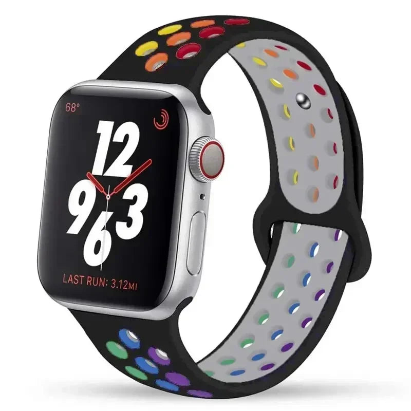 Silicone Sport Straps For Apple Watch 10 Band 45mm 44mm Ultra2 49mm 38/40mm 41mm 42 46mm Bracelet iWatch Series 8 7 6 4 5 3 9 SE