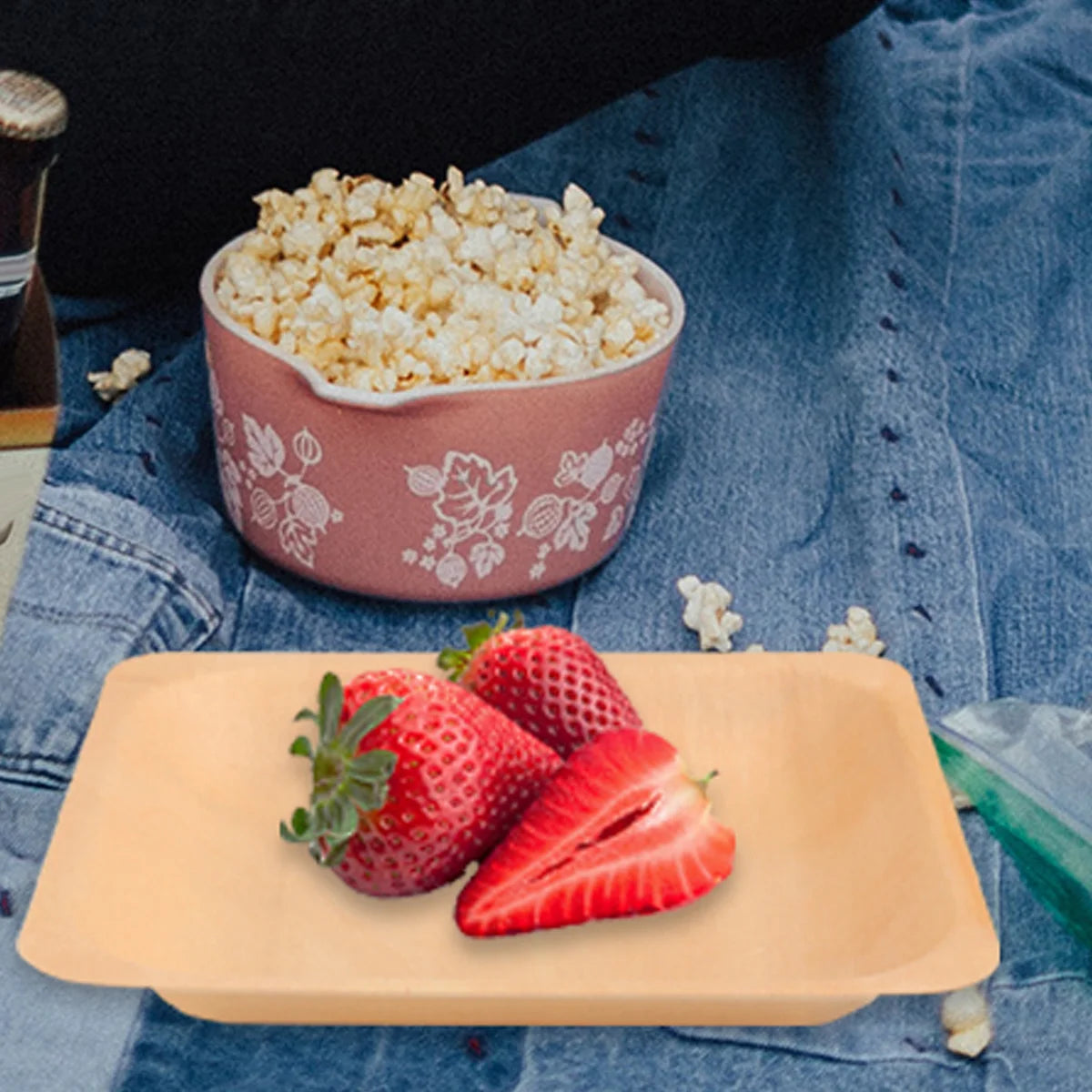 50 PCS Natural Alternative Plates Wooden Plate Compostable Plates Palm Leaf Plates Wedding Birthday Party Plates