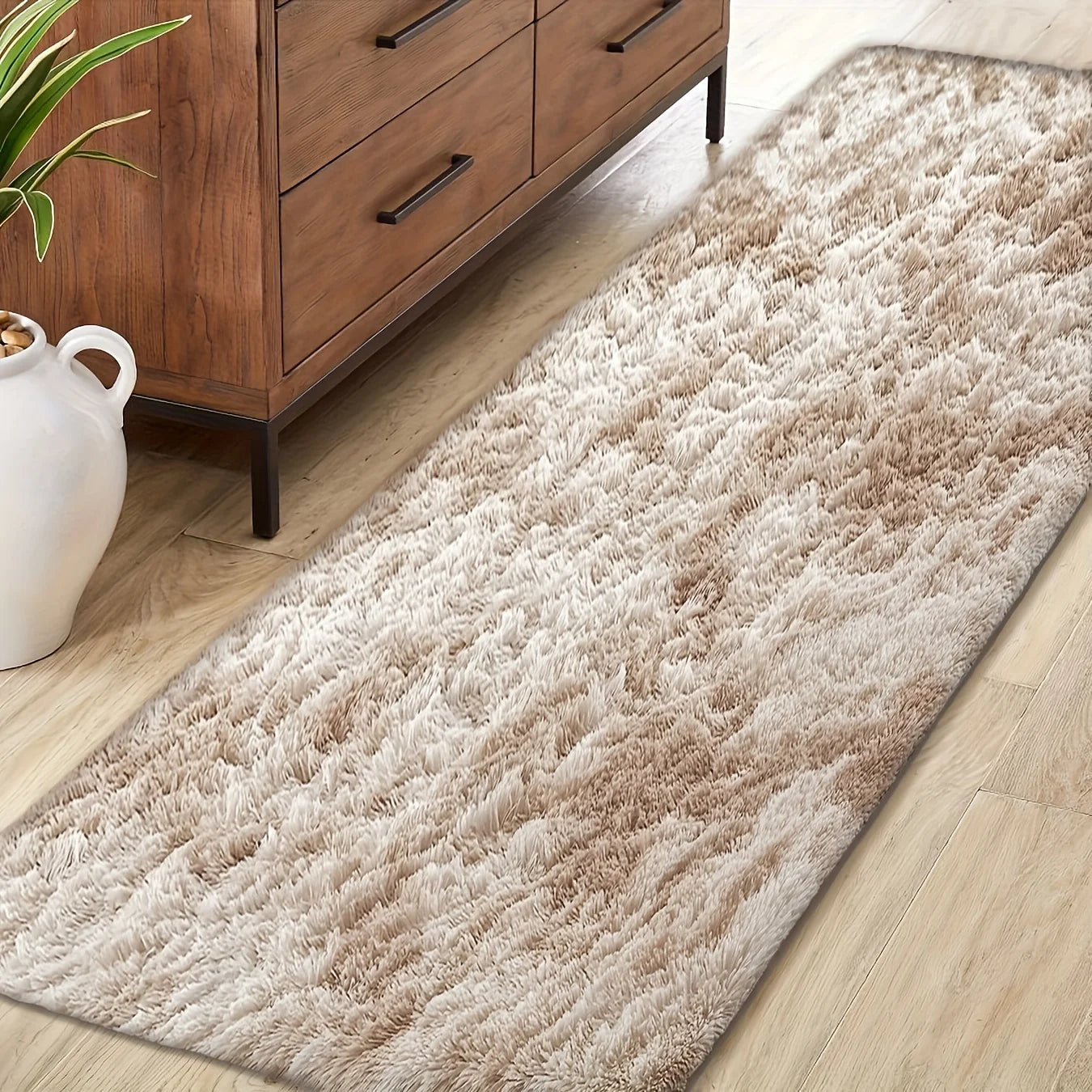VIKAMA Modern Tie-Dye Plush Carpet, Soft Living Room Bedroom Mat, Children's Room Non-Slip Mat, Home Decoration