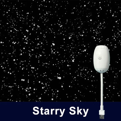 Romantic LED Starry Sky Night Light USB Powered Saturn Galaxy Projector Lamp for Car Roof Party Room Ceiling Decor Plug and Play