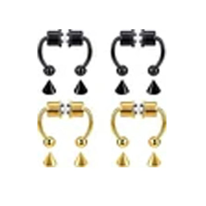 Women Fake Piercing Nose Ring Hoop Septum Non Piercing Nose Clip Rock HipHoop Stainless Steel Magnet Fashion Punk Body Jewelry