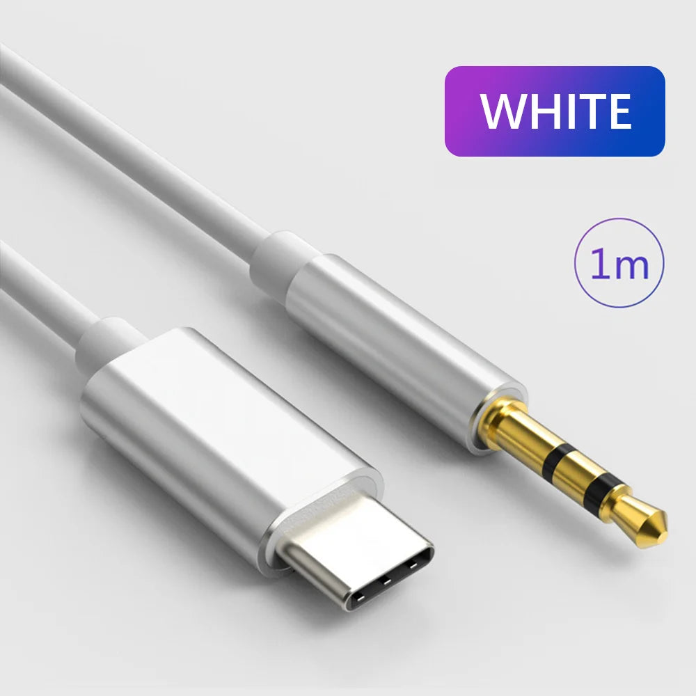 USB Type C To 3.5mm Car Aux Audio Cable Headphone Jack Adapter For iPhone 17 Xiaomi Huawei Samsung S25 Headset Speaker Connector