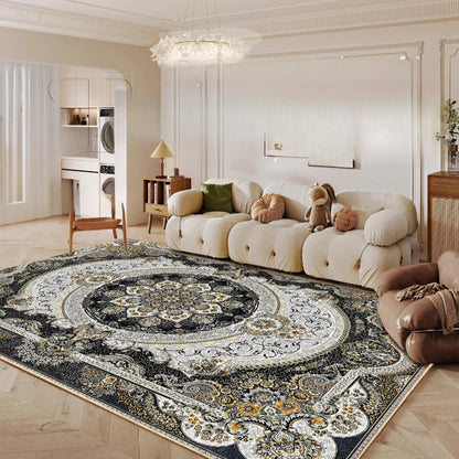 Ethnic Style Bedroom Decor Retro Carpet Light Luxury Carpets for Living Room Washable Lounge Soft Floor Mat Anti-slip Study Rug