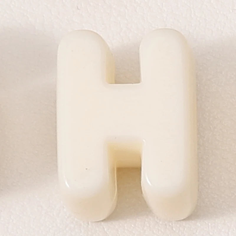 20pcs Beige Acrylic Large Hole Letter Loose Beads DIY Necklace