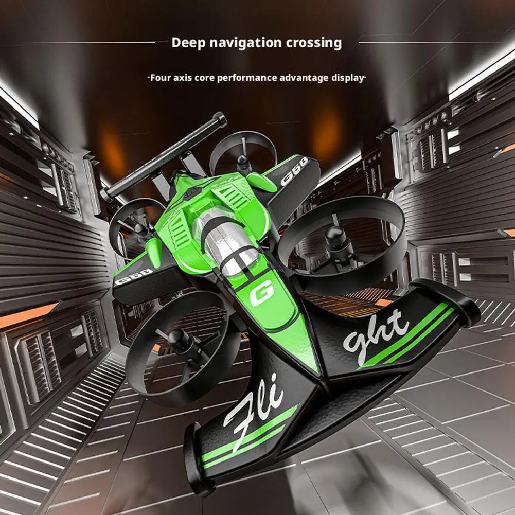 2-in-1 RC Flying Stunt Car & Drone With Headless Mode LED Lights High-Speed Ground Drifting One-Key 360° Flips For Kids