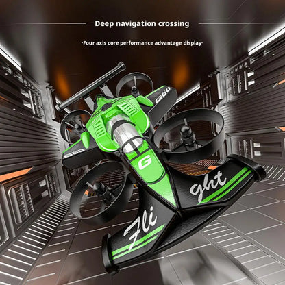 2-in-1 RC Flying Stunt Car & Drone With Headless Mode LED Lights High-Speed Ground Drifting One-Key 360° Flips For Kids