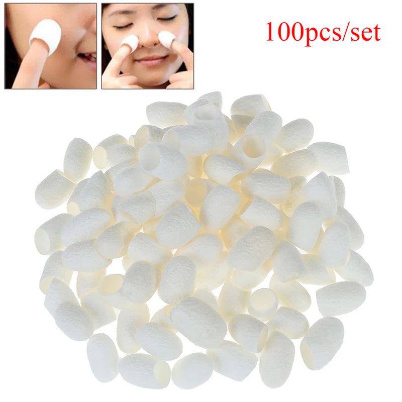 100Pcs/set Hot Sale Organic Natural Silk Cocoons Silkworm Balls Face Skin Care Scrub Purifying Acne Anti Aging Whitening