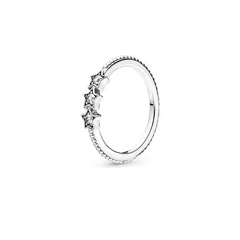 925 Sterling Silver Red Luminous firefly Heart Stone Snowflake Daisy Ring Rings Wedding Fashion Fine Jewelry For Mother Day