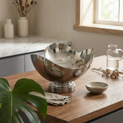 Champagne Bowl Irregular Wine Chiller Bowl Wine Cooler Container Decorative Metal Basket Large-Capacity for Hosts, Parties