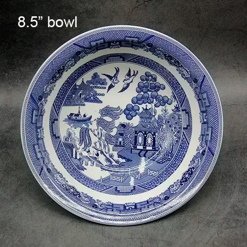The Blue Willow Set Dinner Elegant England Ware Style Ceramic Breakfast Beef Plate Dishes Dessert Soup Dish Bowl