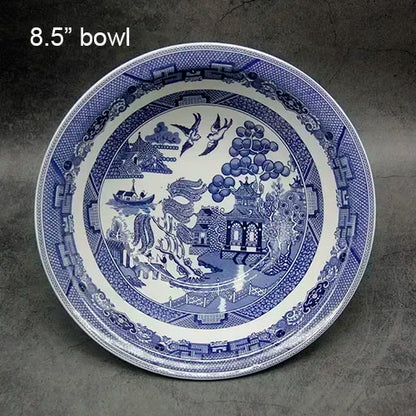 The Blue Willow Set Dinner Elegant England Ware Style Ceramic Breakfast Beef Plate Dishes Dessert Soup Dish Bowl