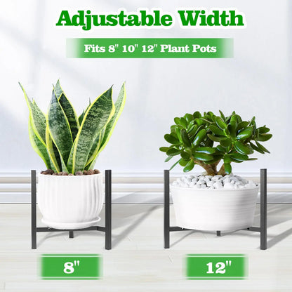 Indoor Plant Stands For Living Room Adjustable Metal Heavy Duty Outdoor Corner Stable Plant Holder Fits 8 to 12 Inches