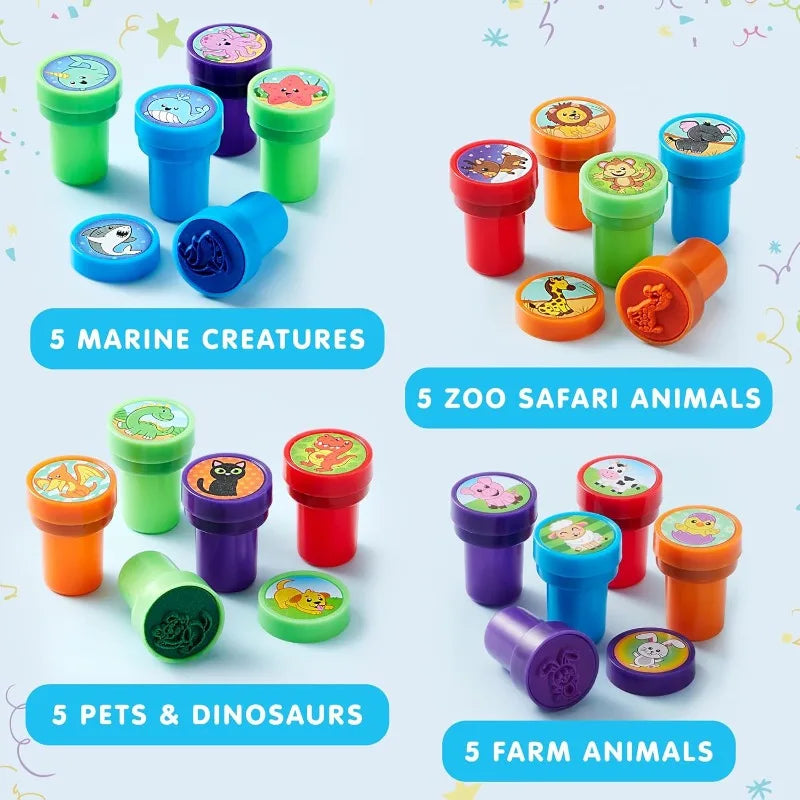 50 Pcs Assorted Stamps for Birthday Party Favor Carnival Prizes School Stampers Goodie Bag, Easter Treasure Box Toys