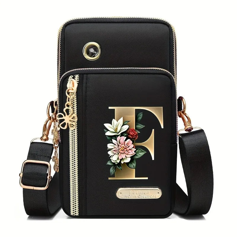 Huaben Letter Z Printed Fashion Casual Messenger Bag Change New Nylon Cloth New Mobile Phone Bag Women's Bag