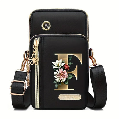 Huaben Letter Z Printed Fashion Casual Messenger Bag Change New Nylon Cloth New Mobile Phone Bag Women's Bag