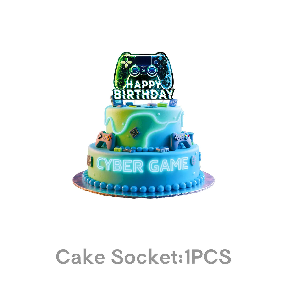 Happy Video Game Themed Birthday Party Decorations Set Tableware Plates Cups Cake Topper Gift Bags Banner Party Supplies Favors