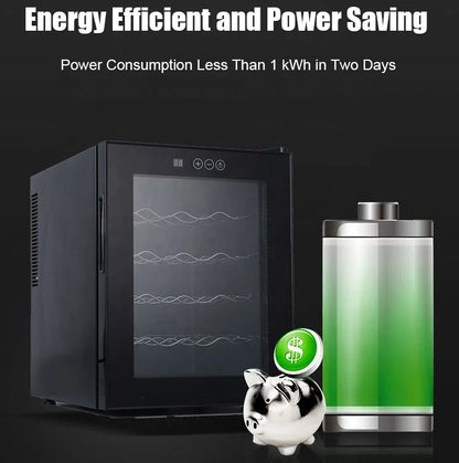 20 Bottles Horizontal Stainless Steel Shelves Semiconductor Cooler Air Cooling Wine Fridge Wine Cabinet