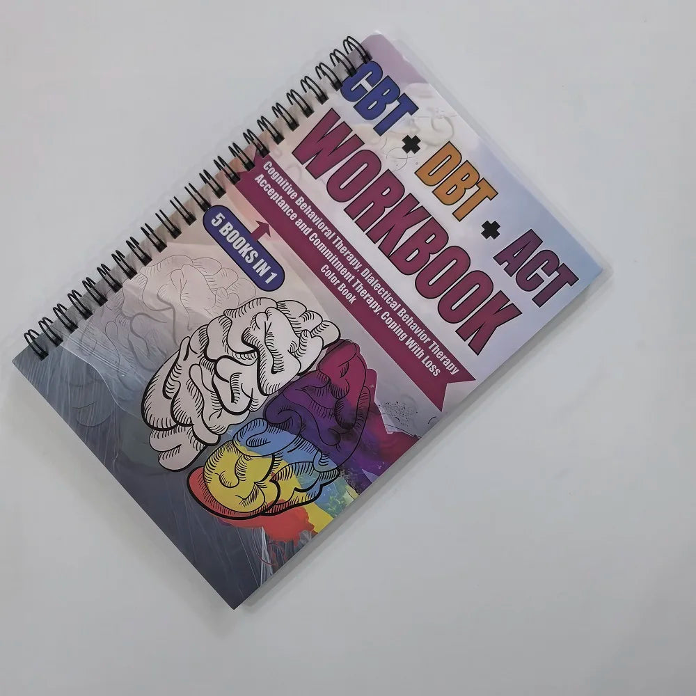 5 Books in 1 Planner CBT + DBT + ACT workbook cognitive behavioral therapy,dialectical behavior therapy and commitment  therapy