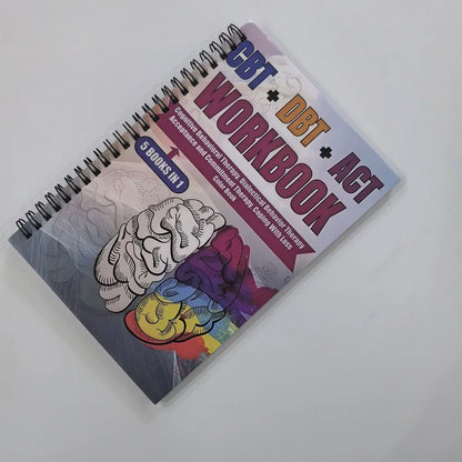 5 Books in 1 Planner CBT + DBT + ACT workbook cognitive behavioral therapy,dialectical behavior therapy and commitment  therapy