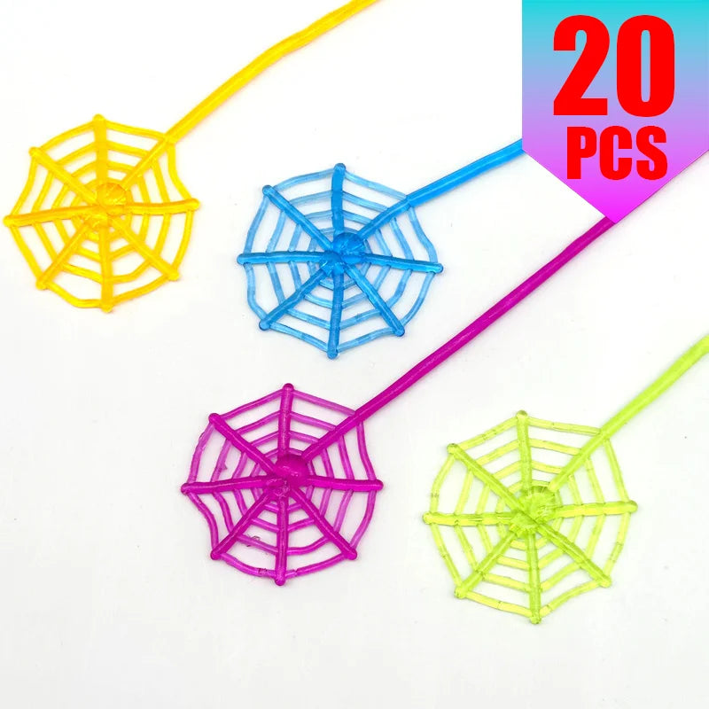 Adhesive Spider Web Party Small Gift Set for Halloween Birthday Candy Bag Classroom Prize Themed Party Favors