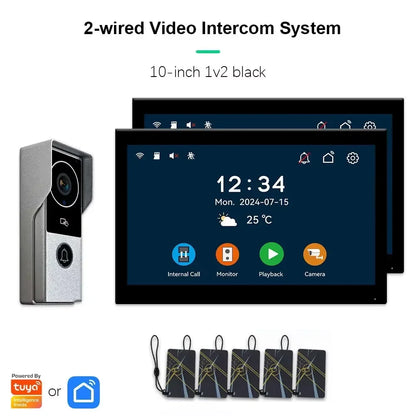 ANJIELO SMARTANJIELO SMART 10 Inch Vide10 Inch Doorbell Video Camera System with 7 Door Lock Intercom - Home Security Protection