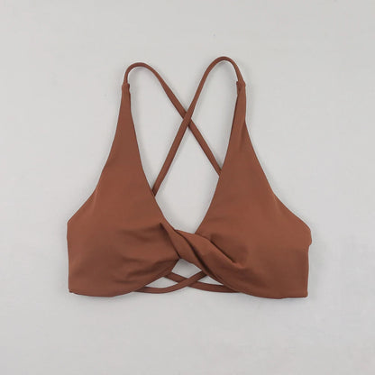 Sexy Slim Shoulder Straps Somfortable High Stretch Sports Underwear Gym Workout Breathable Detachable Yoga Bra