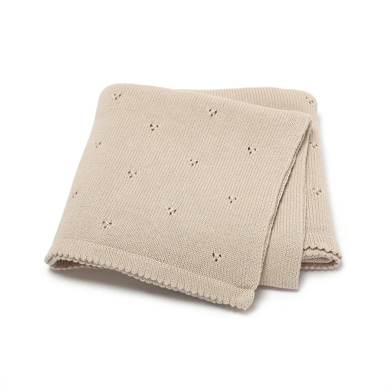 Baby Blanket Cotton Knit Newborn Stroller Swaddling Wrap Fashion Solid Crib Plaid Sleepsack Infant Boys Girls 90*70CM Super Soft