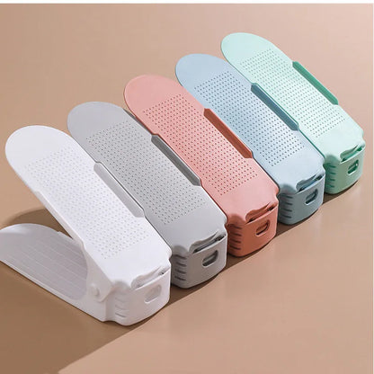 Durable Adjustable Shoe Organizer Footwear Support Slot Space Saving Cabinet Closet Stand Shoes Storage Rack Shoebox