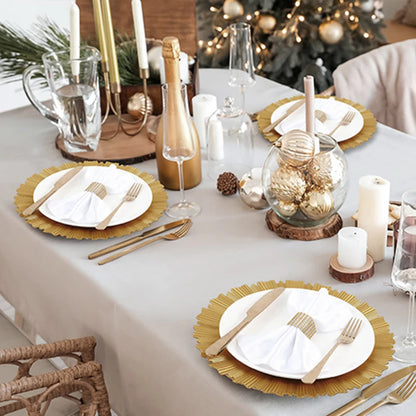 100/50/30/20/10 Pack Gold Charger Plates Luxury Set for Wedding Table Dinner Birthday Party Reception Banquet Holiday Home Decor