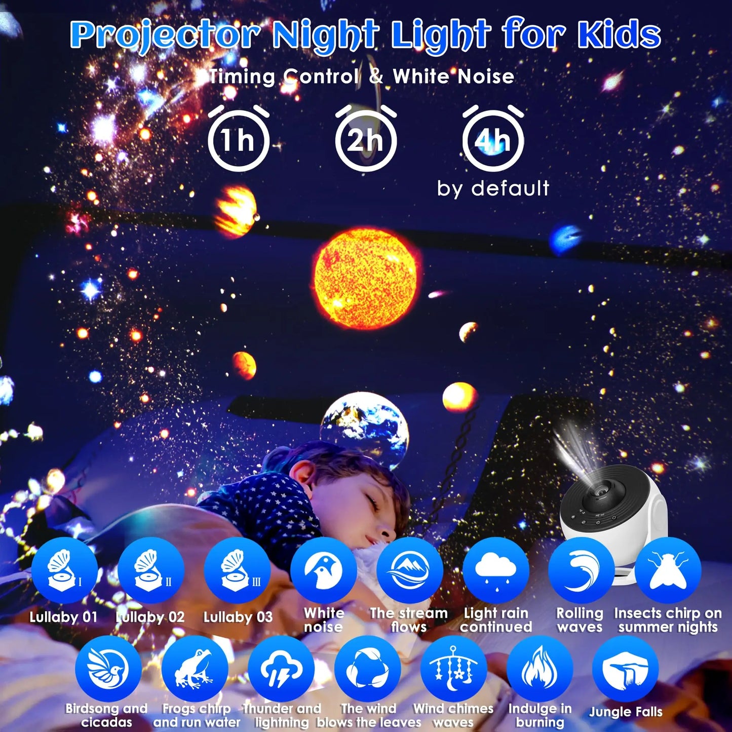 Galaxy Projector for Bedroom Pro Version HD 12 in 1 Film Discs Star Projector Galaxy Light Planetarium Projector with Timer White Noise 360 ° Rotation Bluetooth Remote Control