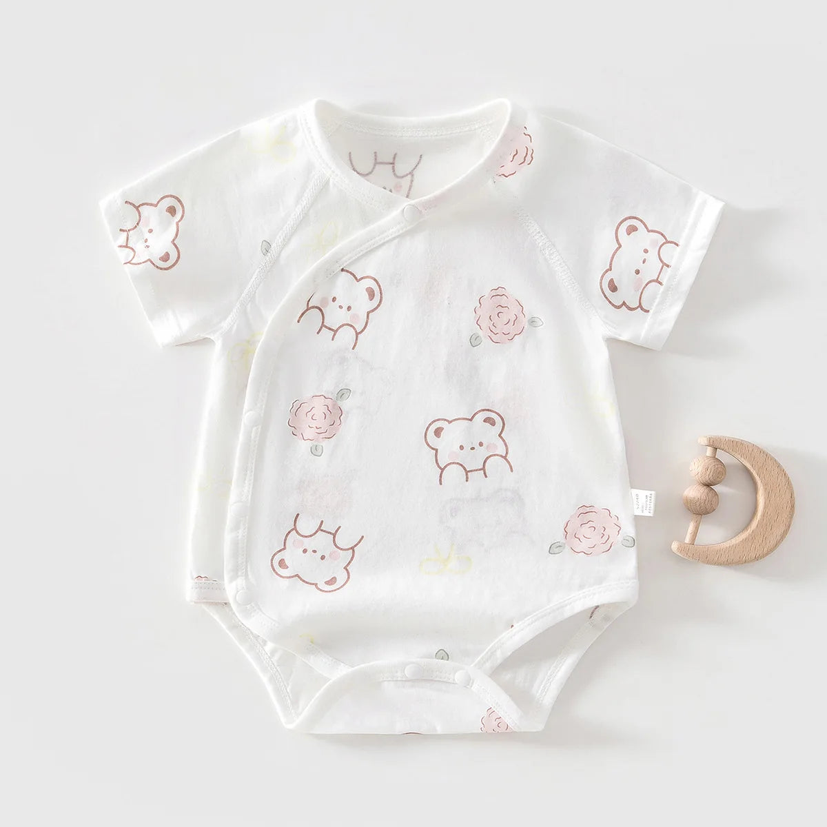 AYNIGIELL Summer Pure Cotton Clothes Newborn Baby Girls Boys Romper Cotton Short-sleeved Bodysuit Infant Baby Clothes