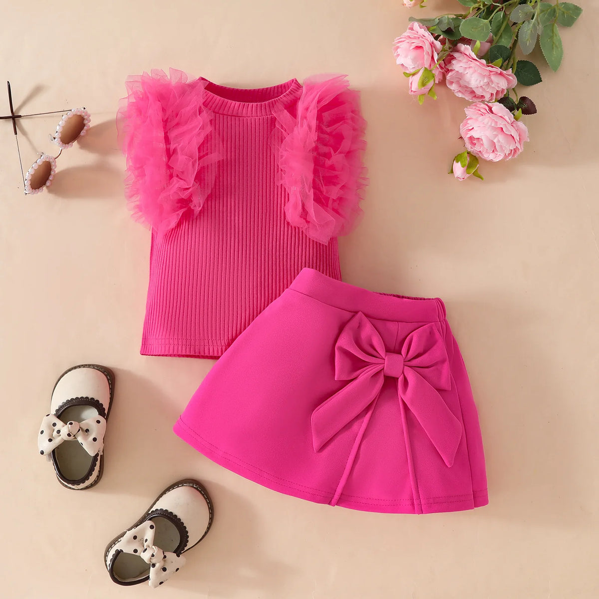 Baby Girls Clothes New Year Set 0-3Y Long Sleeve Big Bow Top Irregular Skirt and Beret 3Pcs Toddler Christmas Clothes