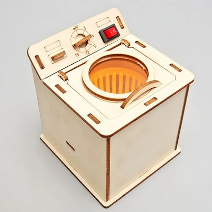 Kids Science Toy Washing Machine Technology Gadget STEM Physics Wooden 3D Puzzle Kit Learning Educational Toys for Children