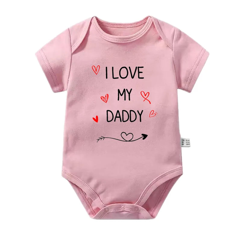 I Love My Daddy Toddler Boys Girls Summer Short Sleeve Bodysuit Gender Neutral Baby Romper Infant Clothes Father's Day Best Gift