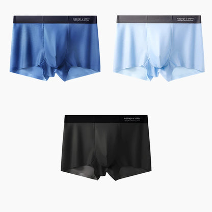 1/3PCS Ultra-thin Ice Silk Quick-dry Underwear Man Smooth Seamless Men's Panties Breathable Antibacterial 3D Silk Crotch Boxers