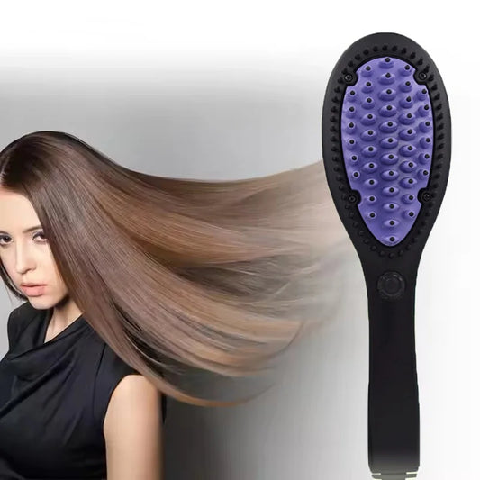 Hot Comb Hair Straightener Brush Ionic Anti Scald Curling Iron Ceramic PTC Fast Heating Straightening Curler Stying Tool