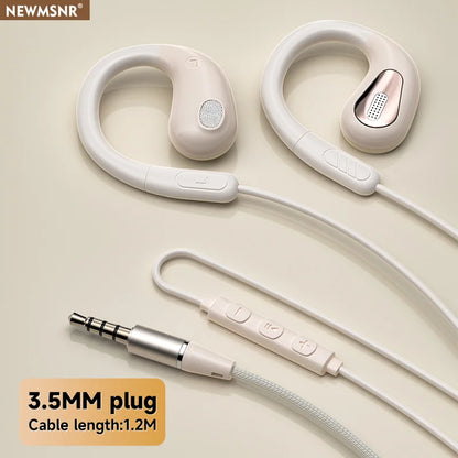 YX2 Clip-on Wired Control Type C&3.5mm Headphones 9D Surround Sound Bass Earbuds Sports Gaming Headset ENC Earphones For Samsung