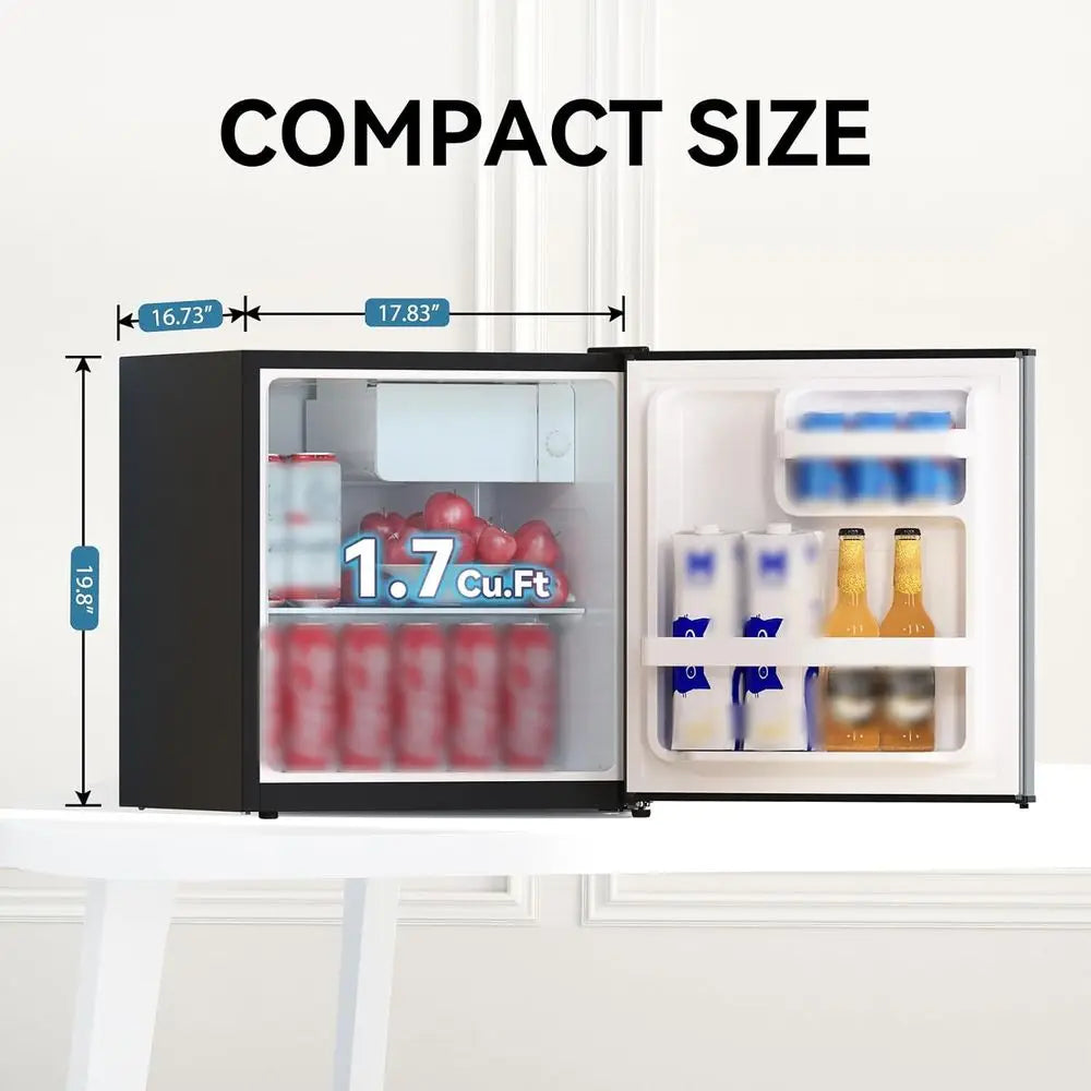 Compact Mini Refrigerator with Freezer, Ideal for Dorms and Bedrooms (Grey)